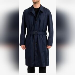 Hugo Boss Men's Navy Belted Trench Coat Size US 46R Eu56 NWT